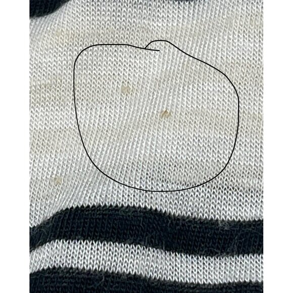 faith and joy 3/4 sleeve shirt striped ivory black button up sleeve small READ - Picture 7 of 15